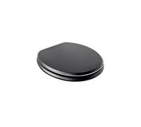 Abattant WC Noir/Chrome - MDF FSC - Charnières Frein de Chute - GELCO