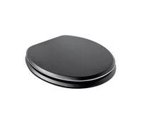 Abattant WC Noir/Chrome - MDF FSC - Charnières Frein de Chute - GELCO