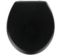 WENKO Abattant WC Noir Prima, abattant WC avec Fixation INOX, MDF, 37 x 41 cm, Noir Mat