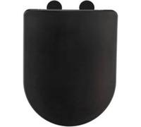 WENKO Abattant WC Galati noir mat | Abattant WC design avec descente amortie Soft-Close en Duroplast | Ultraflat et hygiénique | DIM (L x l) 36 x 46 cm | Couleur noire élégante et moderne