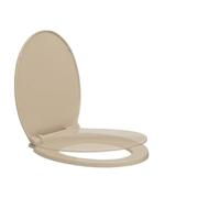 Abattant WC ovale avec fermeture amortie et dégagement rapide, beige, 42,5 | Polypropylène, anti-rayures, charnières réglables de 130 à 160 mm, montage supérieur, nettoyage facile