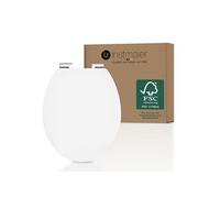 Abattant WC ovale en MDF blanc avec frein de chute