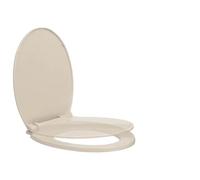 Abattant WC ovale en polypropylène abricot avec fermeture amortie | Montage supérieur, charnières réglables 130-160 mm, trou 10,5 mm, rayures, nettoyage facile