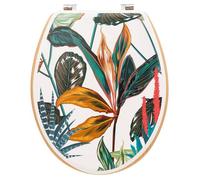 5five Abattant WC Palawan en bois à motif végétal 42,50 x 36 x 5,35 cm