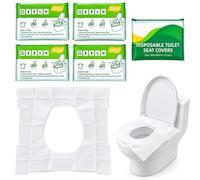 Abattant WC portable jetable - Housse de siège hygiénique 425 x 360 mm, biodégradable et soluble dans l'eau, avec design mains libres, pour salles de bains publiques, bureaux, hôpitaux et voyages