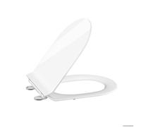 Abattant WC - PROMIRACAL - Forme D - Duroplast blanc - Abaissement automatique - Déclipsable, entraxe 105-225 mm