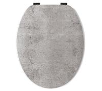 Abattant wc real mdf gris charnières métal noir