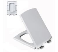 Abattant WC réglable à fermeture amortie - Charnière à dégagement rapide Blanc 46,5 x 35,5 cm Durable Installation facile Ajustement universel pour toilettes standard
