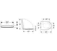 Geberit Renova WC siège avec revêtement 573025000 blanc, avec mécanisme de fermeture amortie