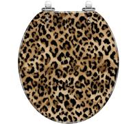 Abattant WC rond en résine sans couture avec charnières à dégagement rapide à fermeture silencieuse Motif carrelage marocain portugais Facile à nettoyer et à installer