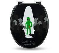 Abattant WC - SANFINO - Alien - Bois MDF - Frein de chute - Motifs colorés