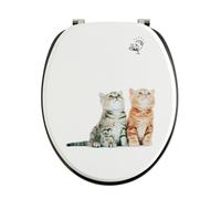 Wirquin 20723912 Abattant WC en fibre de bois Woody 100% FSC Chatons, blanc et noir