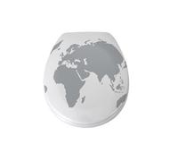 MSV Abattant WC Thermo Dur World Gris & Blanc - Charnières PS