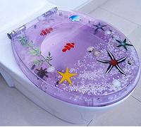 Abattant WC transparent avec fermeture lente et charnière en acier inoxydable | Hygiénique et confortable | Convient aux toilettes en forme de V/O/U