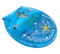 Abattant WC transparent avec fermeture lente et charnière en acier inoxydable | Hygiénique et confortable | Convient aux toilettes en forme de V/O/U