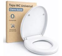 Abattant WC universel à fermeture douce Blanc Compatible avec la plupart des toilettes Facile à installer et à nettoyer