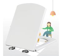 Abattant WC universel à fermeture douce - Siège de toilette réglable à dégagement rapide avec double fixation en acier inoxydable - Taille standard 37 x 47 cm - Blanc - Idéal pour salle de bain