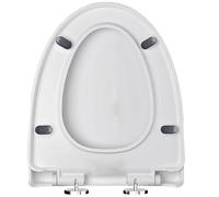 Abattant WC universel avec fermeture amortie en forme de U/V/O, libération rapide et facile à nettoyer, idéal pour les hôtels et les salles de bains, grand couvercle de toilette en forme de V, blanc
