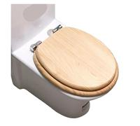 Abattant WC universel en bois massif pur, épais, à l'ancienne, type O/V/U, couleur noyer, accessoires de salle de bain(Log color)