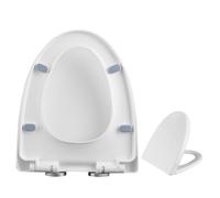 Abattant WC universel en forme de V avec fermeture amortie silencieuse, ne claque pas, taille standard, fixation facile par le haut, accessoire de salle de bain blanc durable, grand design confortable