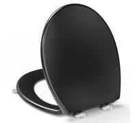 YEAUPE PRO Abattant WC Universel Forme O avec Frein de Chute, Lunette de Toilette Blanche Universelle, Facile à Nettoyer, Peut Supporter 150 Kg, Noir, 44.6 * 37.2 CM