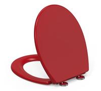 Abattant WC Universel Forme O avec Frein de Chute, YEAUPE PRO Lunette de Toilette Universelle, Facile à Nettoyer, Peut Supporter 150 Kg, Rouge rétro, 44,6 * 37,2 * 5,2CM