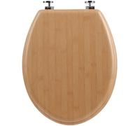 Abattant WC Universel - PARIS PRIX - Bambou - Marron - Naturel - MDF - L. 45 x P. 37 x H. 5,5 cm