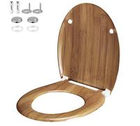 Casaria Abattant WC Universel thermodurcissable Frein siège de Toilette Salle de Bain mécanisme d'abaissement Automatique Bambou