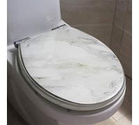 Abattant WC universel type U-V - Fermeture amortie - Résine facile à nettoyer - Multicolore - Design épais pour plus de confort - Abattant de toilette pour tous les WC standard