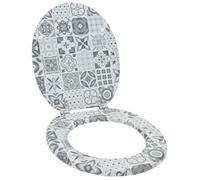 vidaXL Siège de toilette Gris 43,8 x 37,8 cm Panneau MDF
