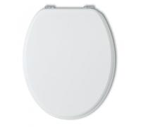 Kiamami Valentina - Abattant WC universel en bois laqué blanc brillant