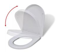 Abattant WC - VIDAXL - Carré - Blanc - Polypropylène - Fermeture en douceur