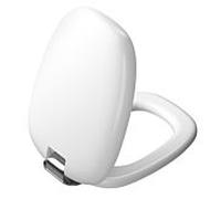 Abattant WC VitrA Plural 126-401-009 36,4 x 47,6 x 5 cm, avec mécanisme de fermeture amortie, fixation rapide, blanc cassé/chrome