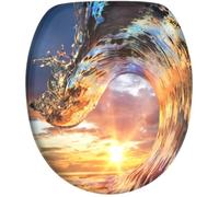 Abattant WC - Wave - Soft Close - Bois - Fixation universelle - Antibactérien