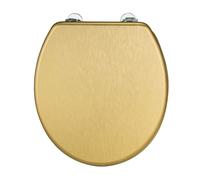 Abattant WC - WENKO - ALDENO - MDF Résistant à l'humidité - Charnières en Inox - Or 37x41 cm