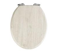 Abattant WC - WENKO - Chêne Gris - MDF - 35.5x42 cm - Fixation inox