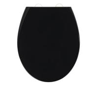 Abattant WC - WENKO - Noir - Duroplast antibactérien - Easy-Close - Fixation réglable