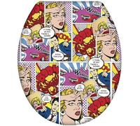Abattant WC - WENKO - Original Pop Art - Duroplast antibactérien - Rouge - Universel