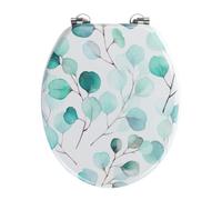 Abattant WC - Wenko - Pioppo - Bois MDF - Motif feuillage - Universel - Bleu/Blanc
