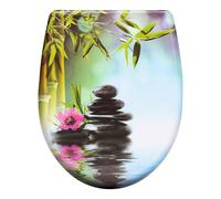 Abattant WC WOLTU avec fermeture en douceur, lunette WC en forme de O avec fonction de déclipsage rapide, design décoratif, montage par le haut ou par le bas, capacité de charge jusqu’à 175 kg