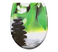 Abattant WC WOLTU avec fermeture en douceur, lunette WC en forme de O avec fonction de déclipsage rapide, design décoratif, montage par le haut ou par le bas, capacité de charge jusqu’à 175 kg