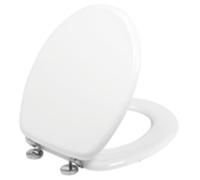 Wirquin Abattant WC Woody 21230004 – MDF blanc brillant avec charnières inox, forme U
