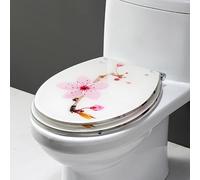Abattants Wc Allongé à Fermeture Douce, Motif Marbre, Cuvette Toilette en Résine Robuste, Lunette Toilette Silencieux avec Pare-Chocs Antidérapants(Pink)