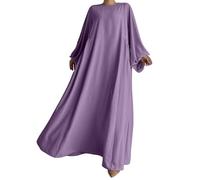Abaya Caftan une pièce pour femme - Robe musulmane pour l'Aïd - Robe modeste pour prière du Ramadan - Tenue marocaine - Grande taille - Umra Abayas, violet, XL