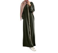 Abaya Robe de prière musulmane à manches longues pour femme - Robe de prière modeste - Caftan - Robe longue - Cadeau du Ramadan - Robe arabe, 61-Vert, XL