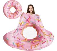 Abaysto Couverture amusante en forme de beignets roses pour filles, jetés de nourriture réalistes en flanelle douce et confortable pour sieste, décoration d'intérieur, fête, cadeaux pour enfants, 150