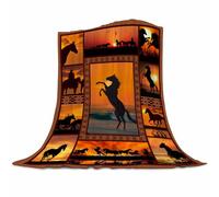 Abaysto Couverture imprimée animal, en flanelle, douce et confortable, pour canapé, lit, télévision, cadeau pour les amateurs de chevaux, pour filles, femmes, hommes, 130 x 150 cm