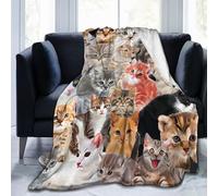 Abaysto Couverture pour chat - Couverture pour chaton pour chambre à coucher, canapé - Cadeau pour amoureux des chats pour femme - 130 x 150 cm