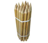 ABAZO Piquets ovales en bois de hêtre - Lot de 25 - Idéal pour clôtures, piquets d'arbres et jardinage - Robuste 22 mm
