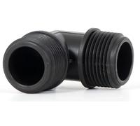 ABAZO Raccord de pompe à une pompe de jardin, raccordement à un hydrophore, jeu d'accessoires de pompe, mamelon, clapet anti-retour pour la pompe (coude de raccordement 1 1/2" AG-AG)